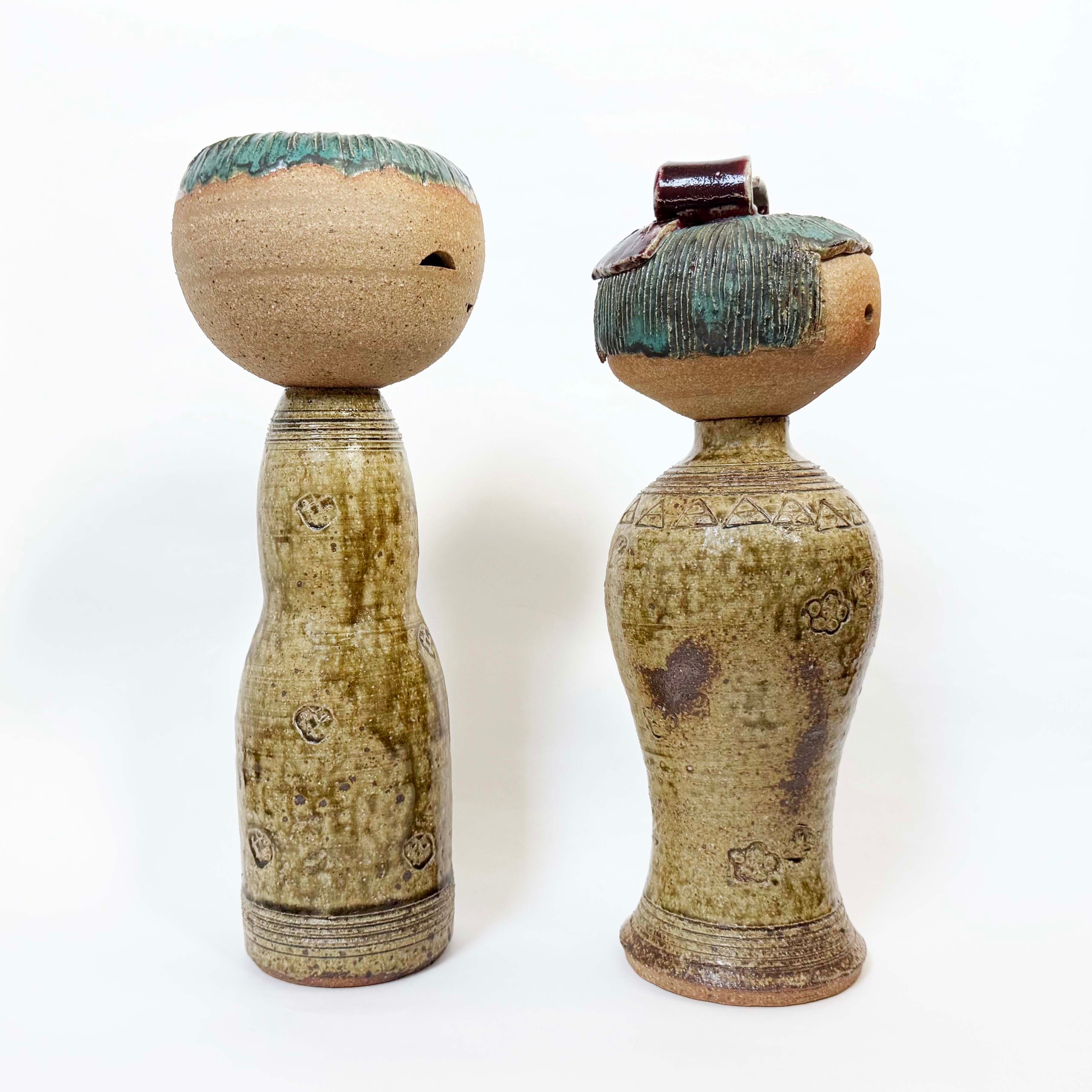 陶器のペアこけし（滝田義廣作）