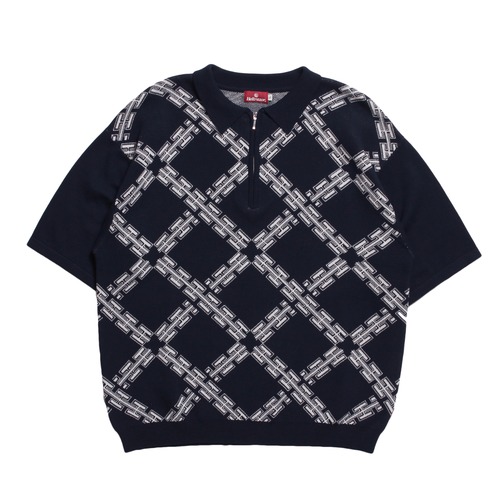 HELLRAZOR｜H CHAIN POLO KNIT -Navy-