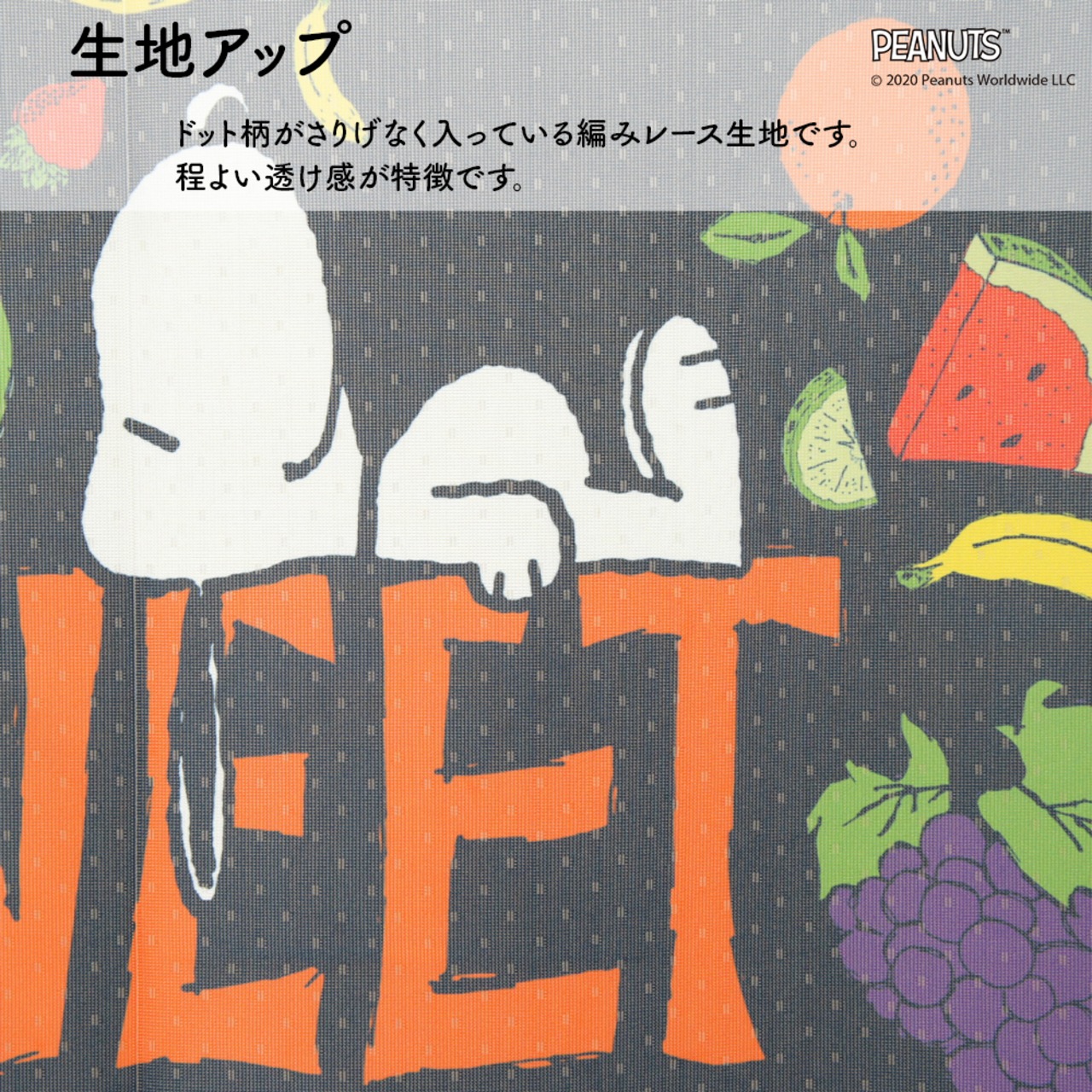 【受注生産】 のれん PEANUTS SWEET DREAMS 幅85×丈150cm 93870