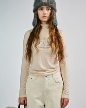 DOG AND LOVERS プリントタートルネック L/S Tシャツ (BEIGE) CQ-49081