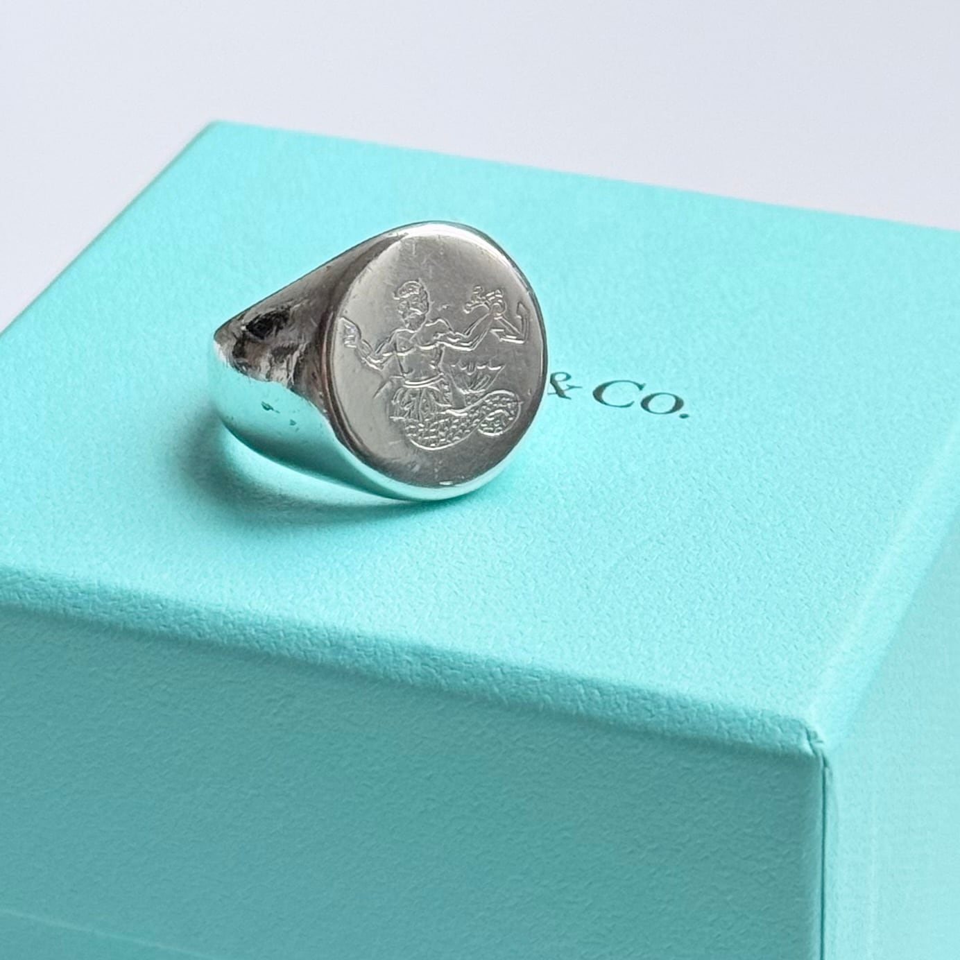 tiffany&co. signet ring "neptune "silver925 16号