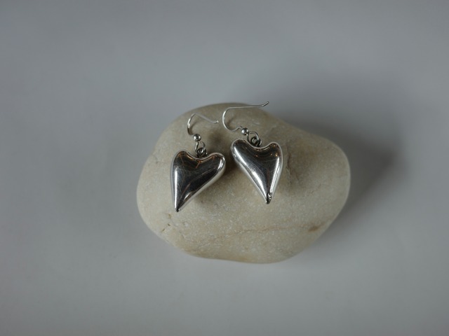 〈vintage silver925〉puffy heart hook pierce