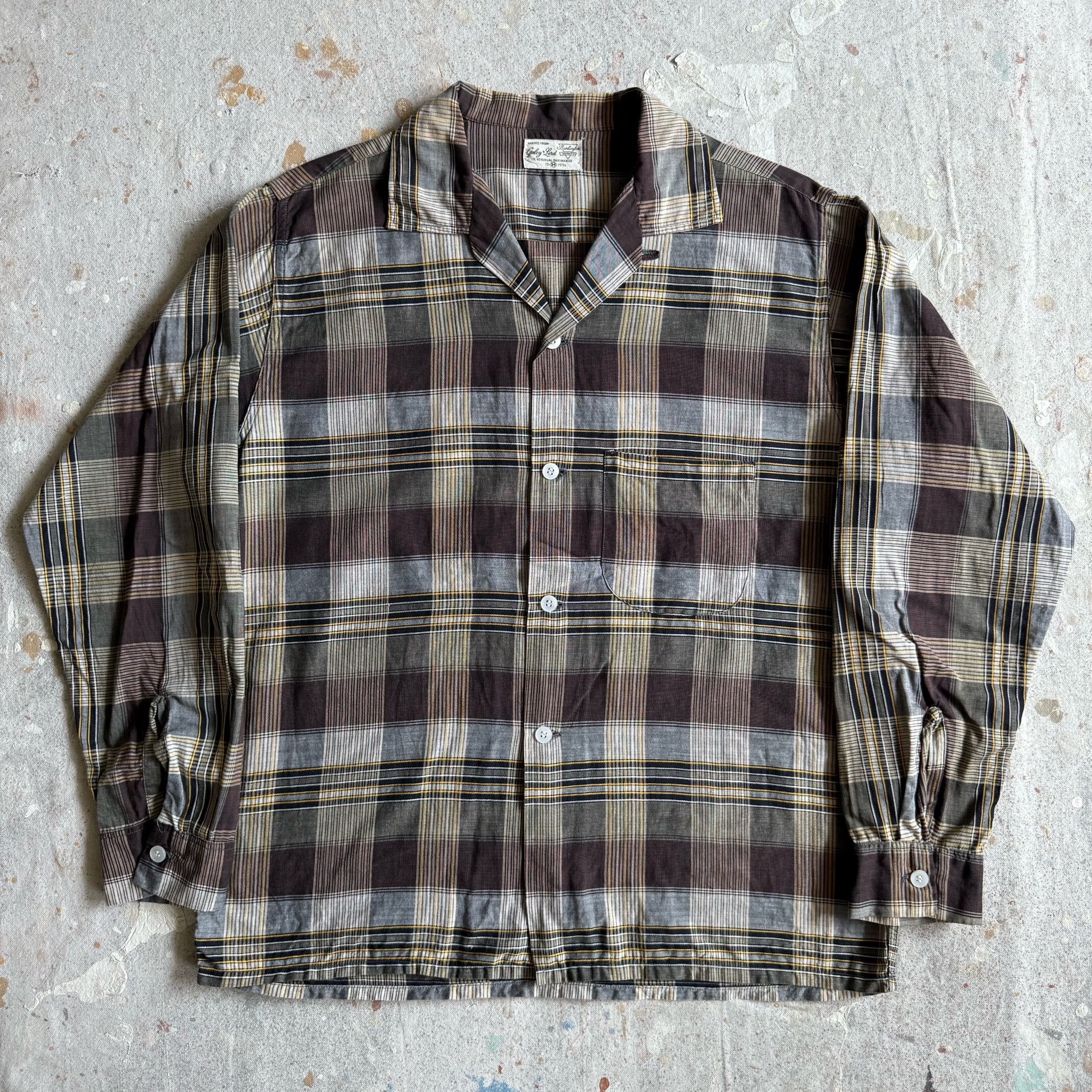 1960s Cotton Open Collar Shirts M Z240