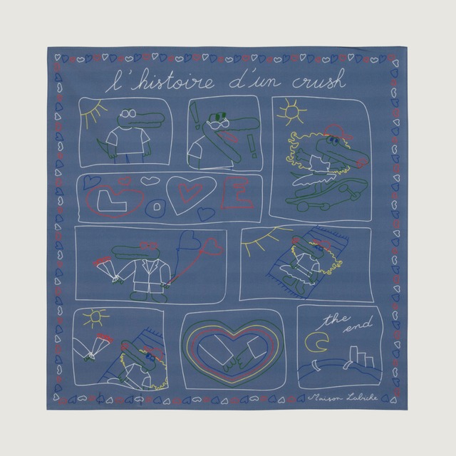 MAISON LABICHE　CROCO CRUSH BANDANNA　SUNSET GREY