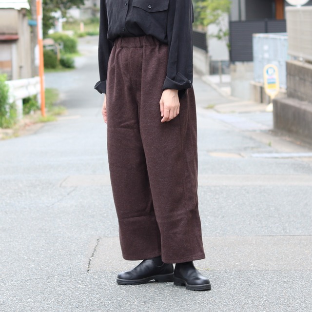 ブラッシュド ニットソー スウィッチングパンツ