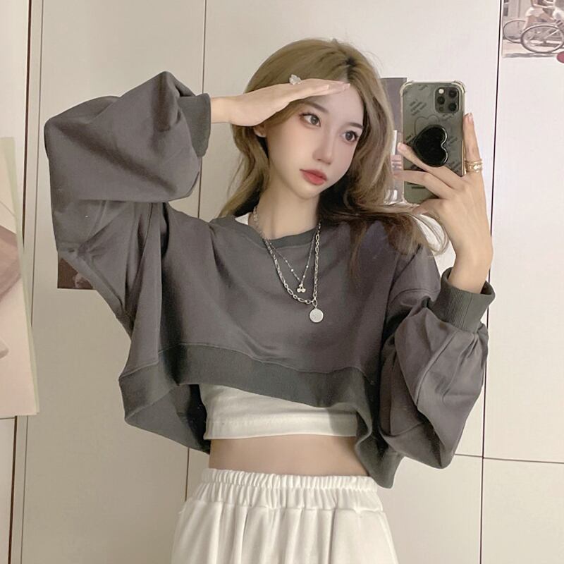 グレースプリングオータムルーズショート ロング コットン 大人ガーリー スウィート キュート カジュアル 春物 秋物 スーパーモール20361612974