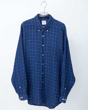 "Brooks Brothers" plaid pattern linen L/S shirt