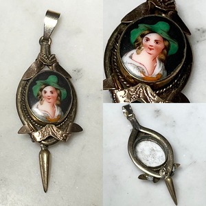 antique metal miniature pendant
