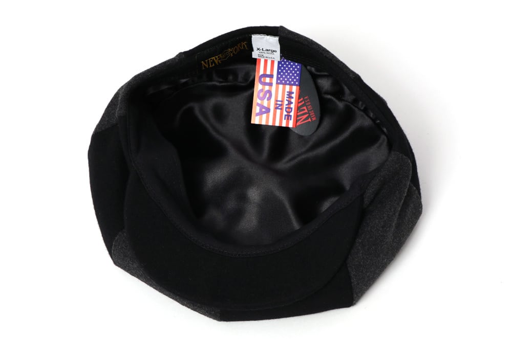 New York Hat Co. ニューヨークハット RS9061 2トーン ウール ニュースボーイ キャスケット BLACK/GREY M