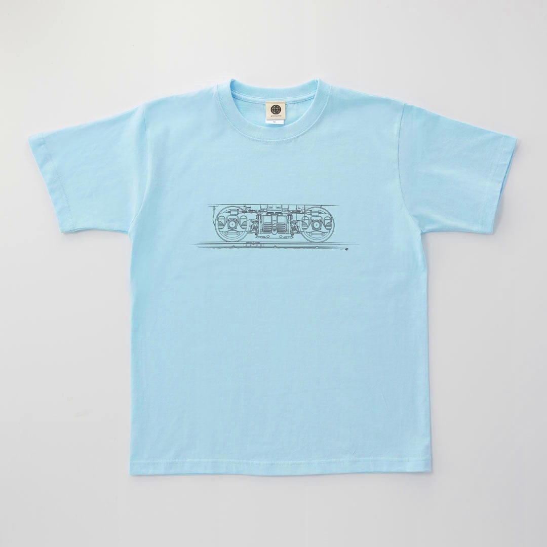 鉄道グッズ　T-2 鉄道Tシャツ｜台車 （ Light Blue × Dark Gray ） 鉄道グッズ ライト