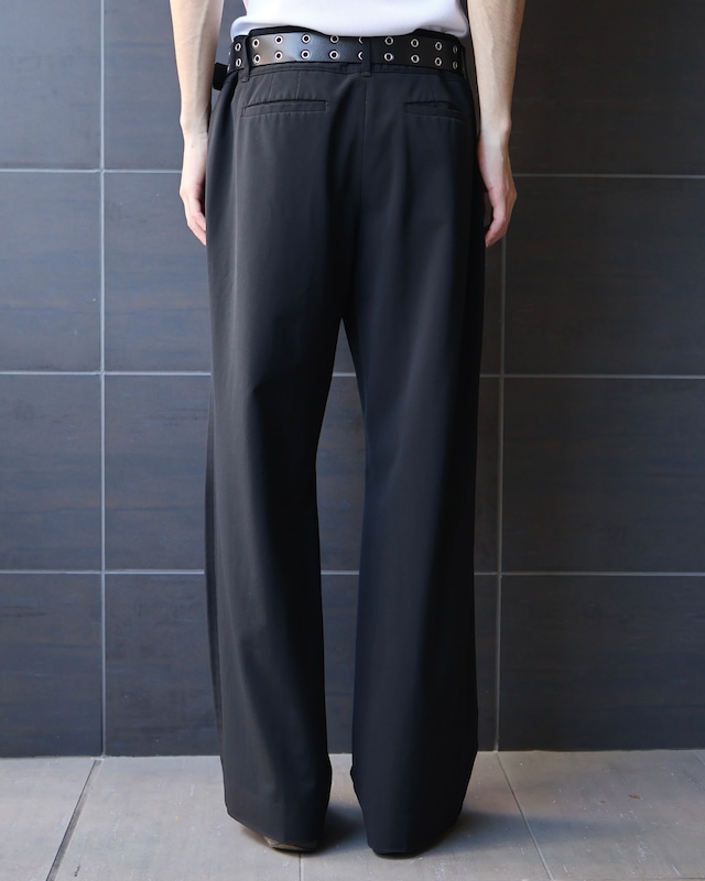 nylon-like wide straight slacks