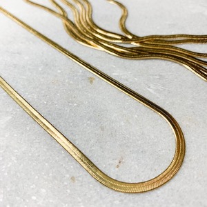 [18KGF-18in-3mm] Gold Flat Snake Chain