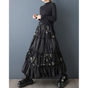 ティアード 切替ギャザー スカート 00157