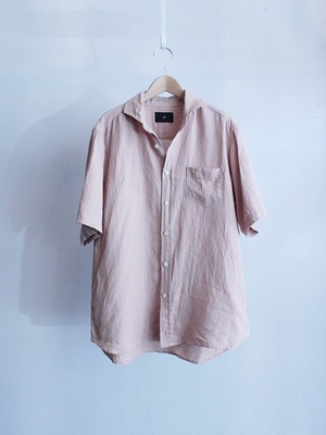 Garage.U.W GERMENT DYE CUTAWAY SS LINEN SHIRT PEALPINK