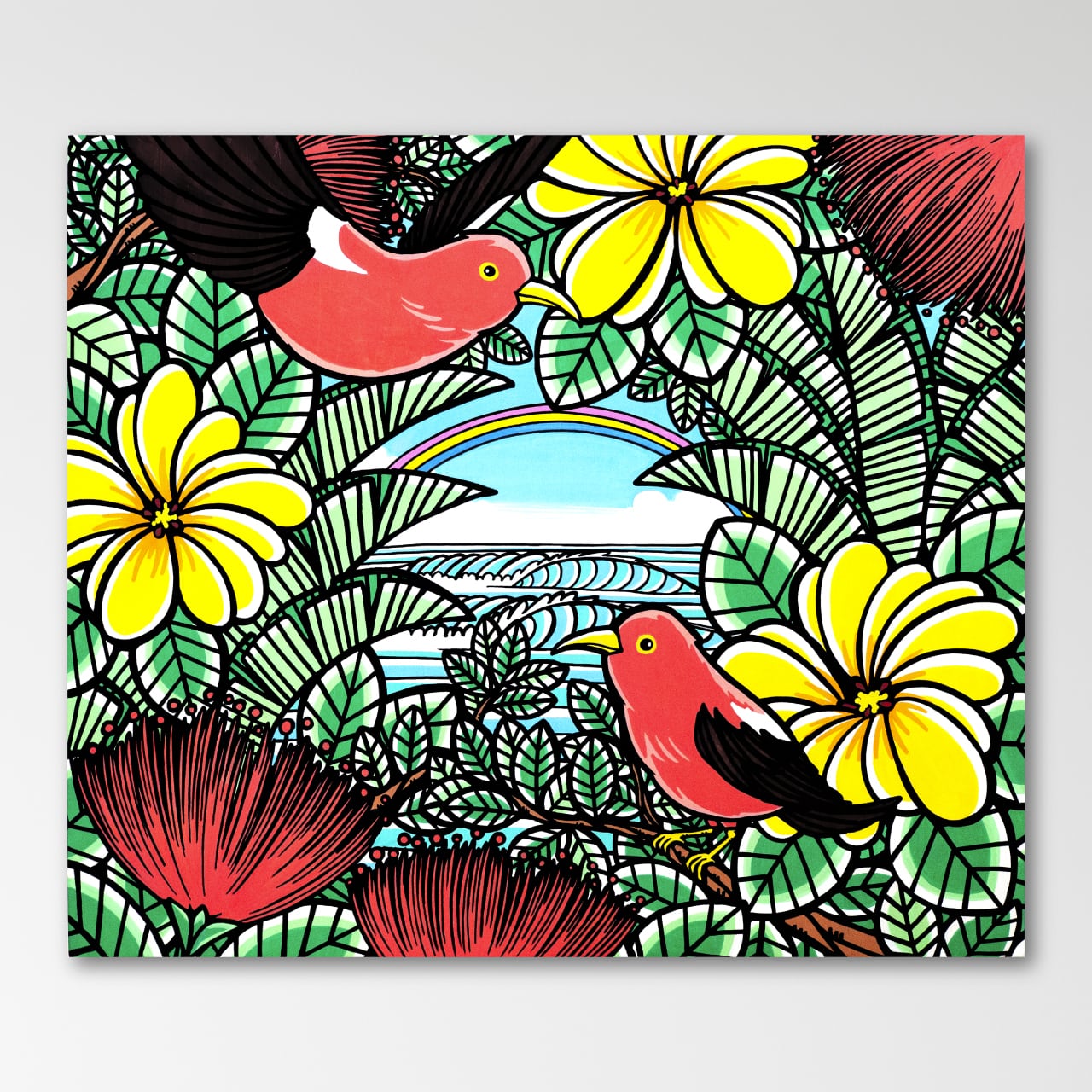 原画】Wood Panel F10 Size（Ohia Iiwi） | TAMO ART GALLERY