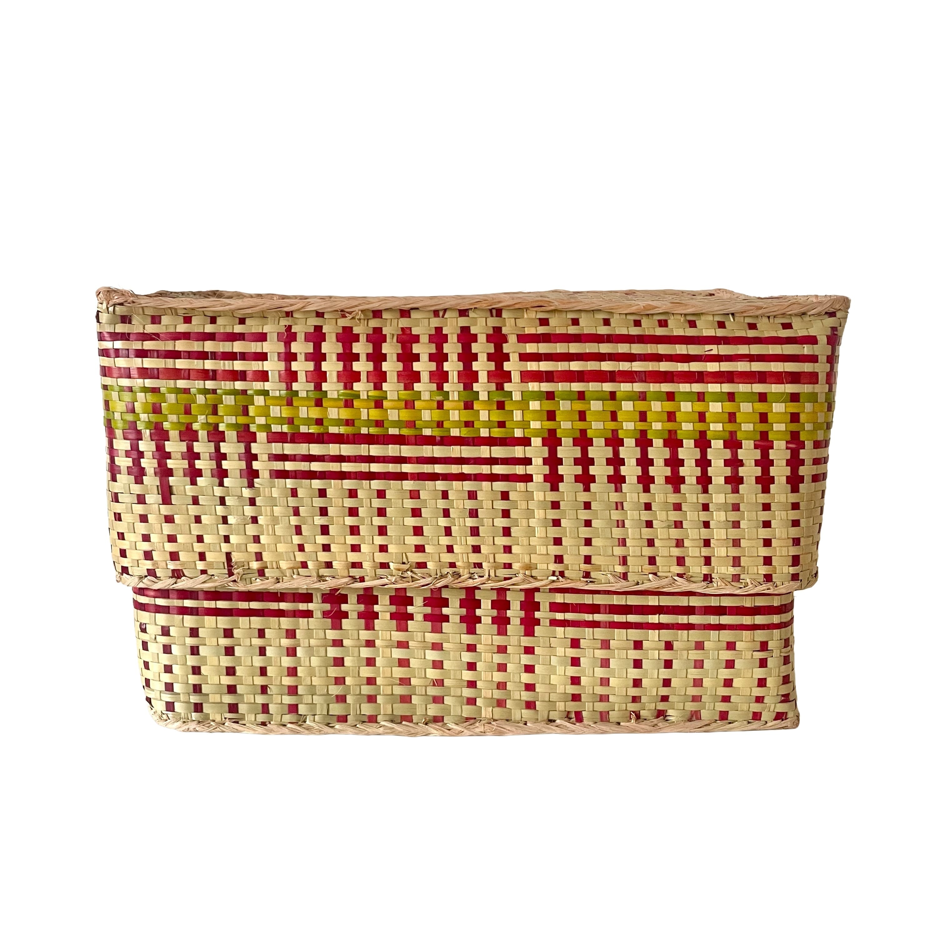 Rectangular colourful basket M w27cm×16cm×h16.5cm 四角カラフル蓋