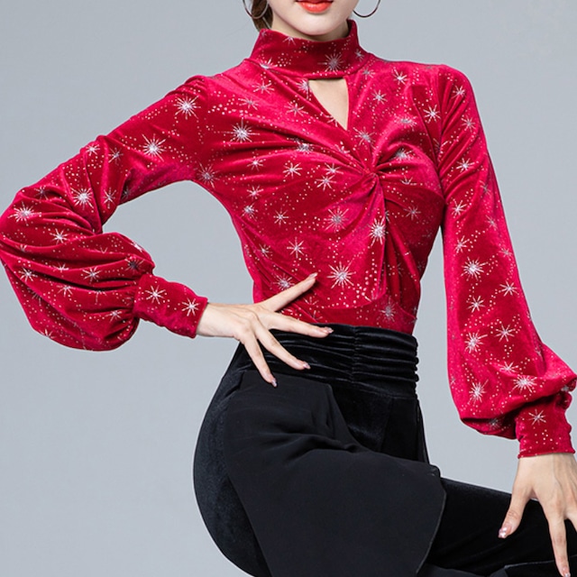 ロングスリーブ Vネック カットアウト トップス(レオタードタイプ選択可) ds1195