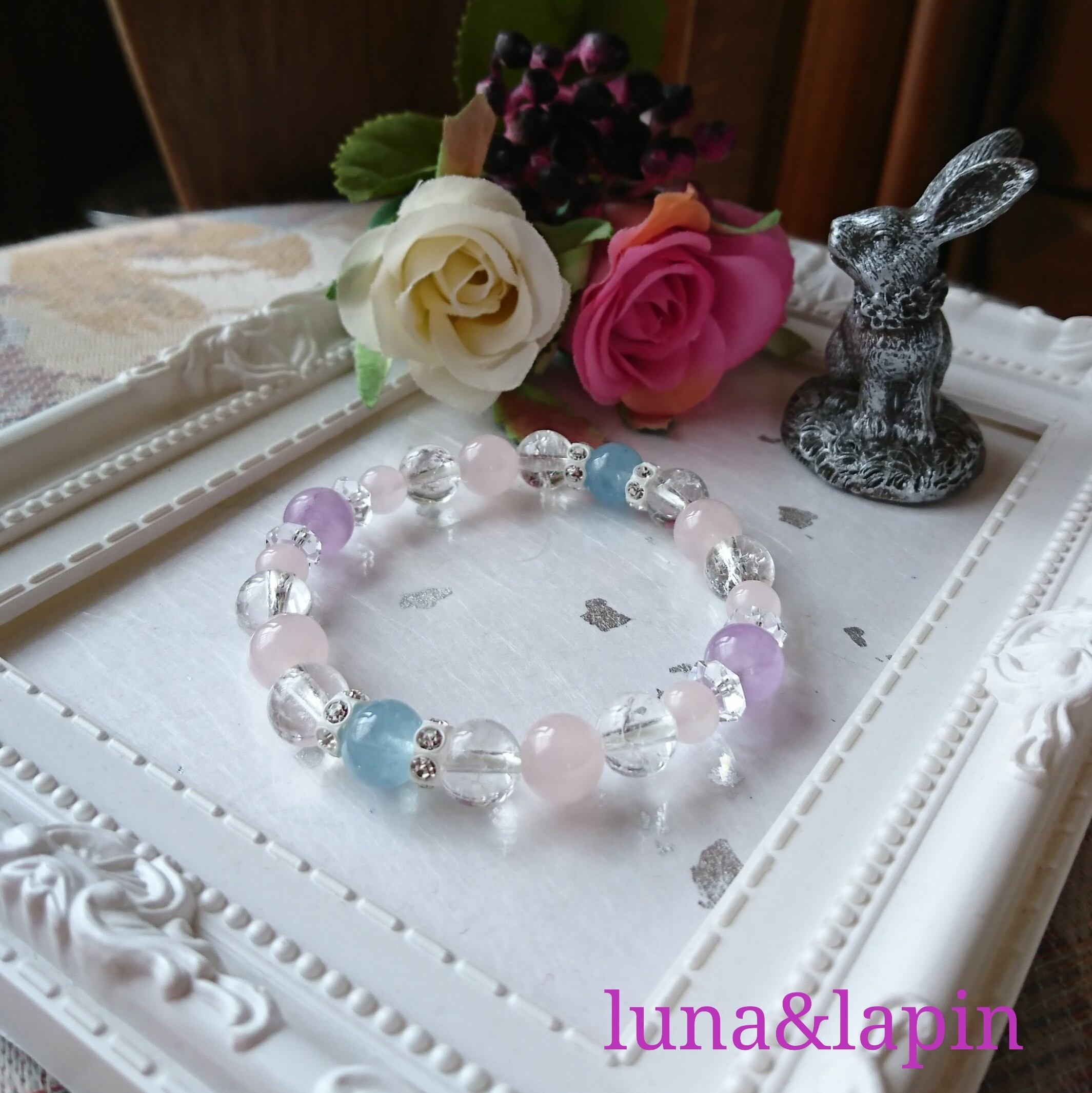 癒しの極上アベンチュリンとインカローズのブレスレット | luna&lapin