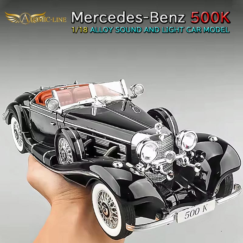 メルセデス ベンツ 500K 1/18 ミニカー 全3色 ライト点灯 エンジン