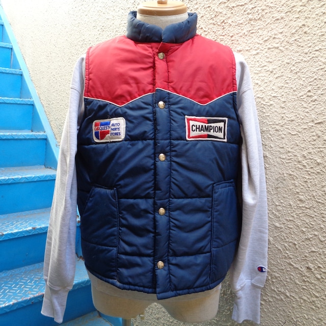CHAMPION × CARQUEST AUTO PARTS OFFICIAL RACING VEST／チャンピオン ダウンベスト | BIG  TIME ｜ヴィンテージ 古着 BIGTIME（ビッグタイム）