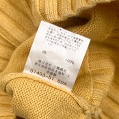 90s BURBERRY LONDON BLUE LABEL バーバリー ブルーレーベル コットン 七分袖 ニット セーター 38/イエロー レディース 三陽商会 ビンテージ