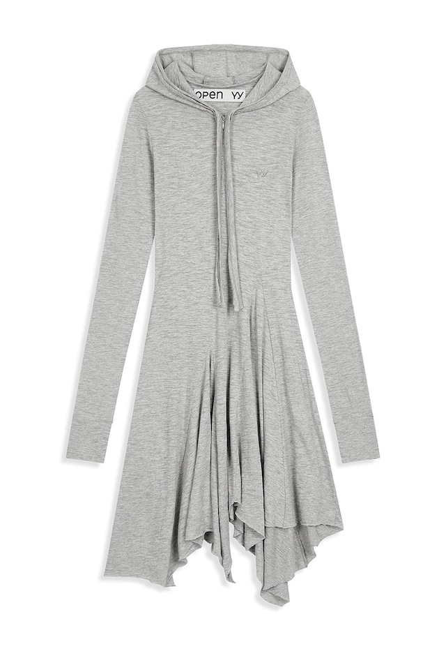 [OPEN YY] HOODED JERSEY DRESS, GRAY 正規品 韓国ブランド 韓国通販 韓国代行 韓国ファッション オープン ワイワイ 日本 店舗