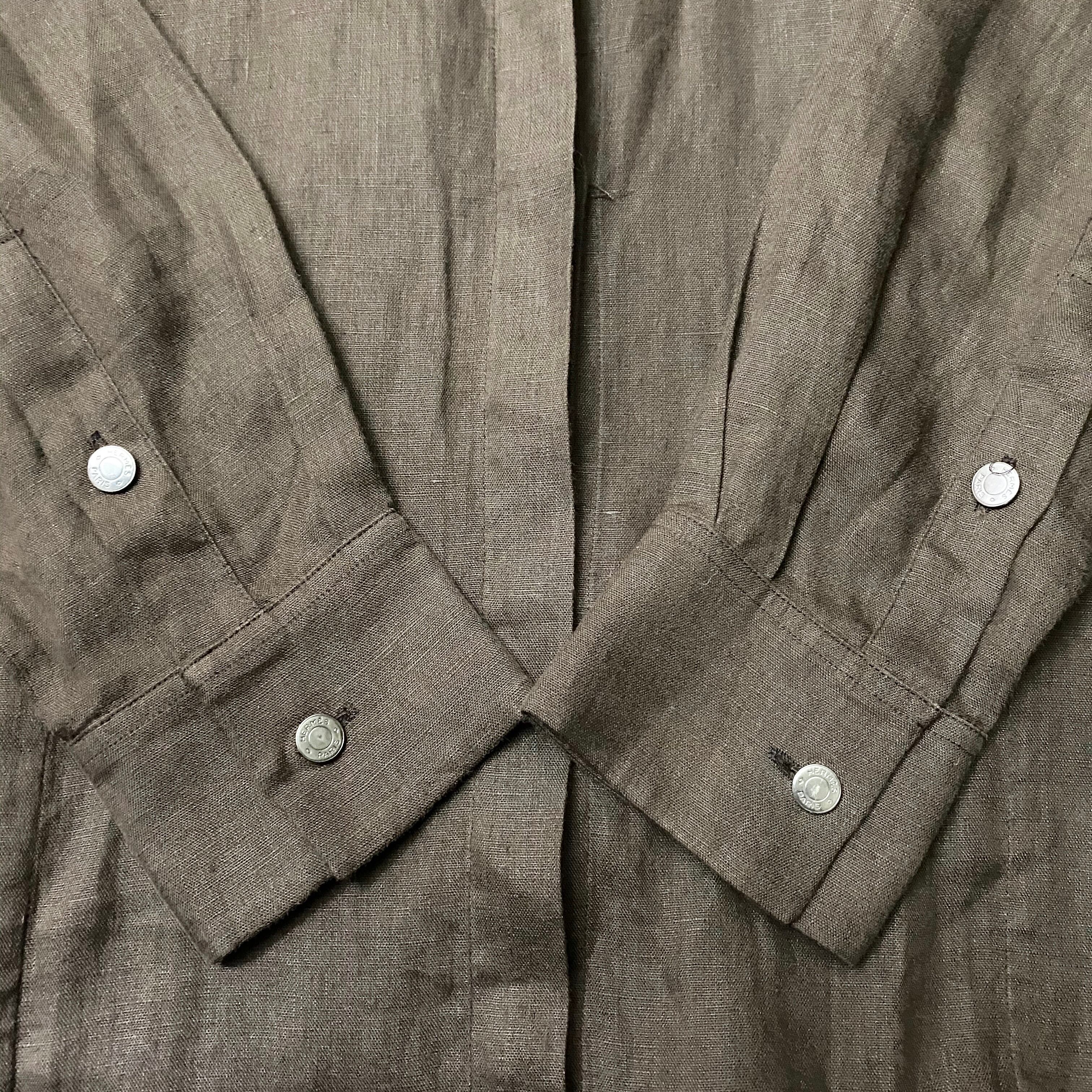 vintage HERMES by martin margiela linen long shirt with vintage HERMES by martin margiela linen long shirt with