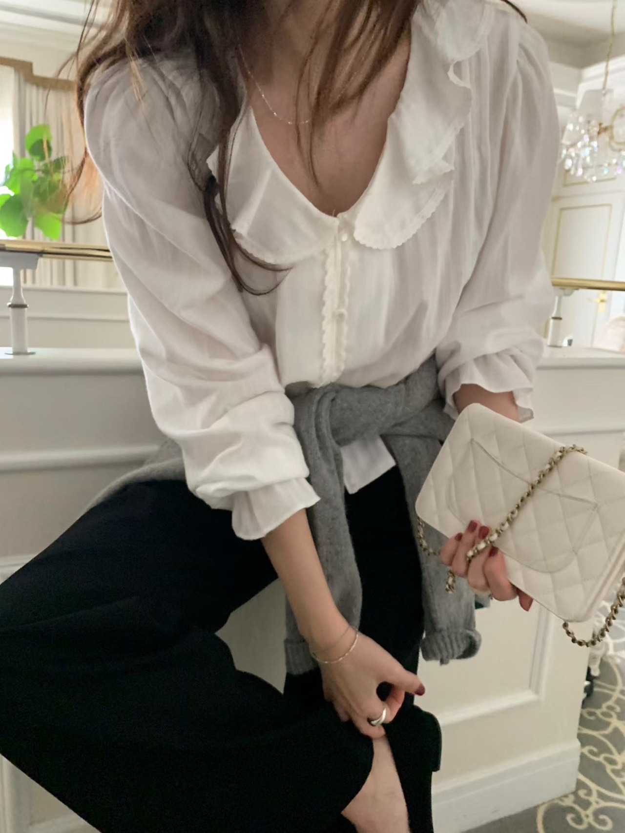 (予約) pretty young thing / Green blouse 2color