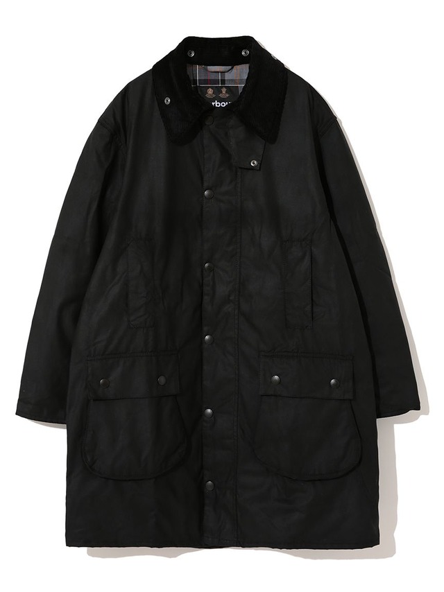 Barbour(ﾊﾞﾌﾞｱｰ) - OS BORDER WAX COAT/BLACK(ｵｰﾊﾞｰｻｲｽﾞﾎﾞｰﾀﾞｰ/ﾌﾞﾗｯｸ)