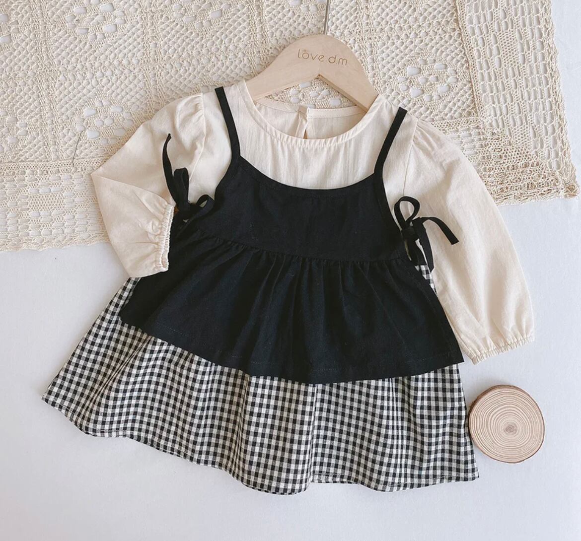 チェック柄ダンガリーワンピース