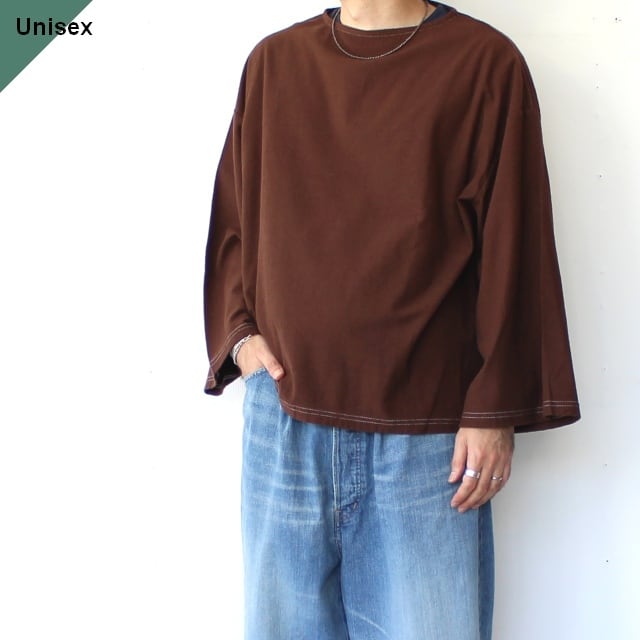 YULA シルク×コットンBIG-Tee Silk Cotton Big-T (Brown)
