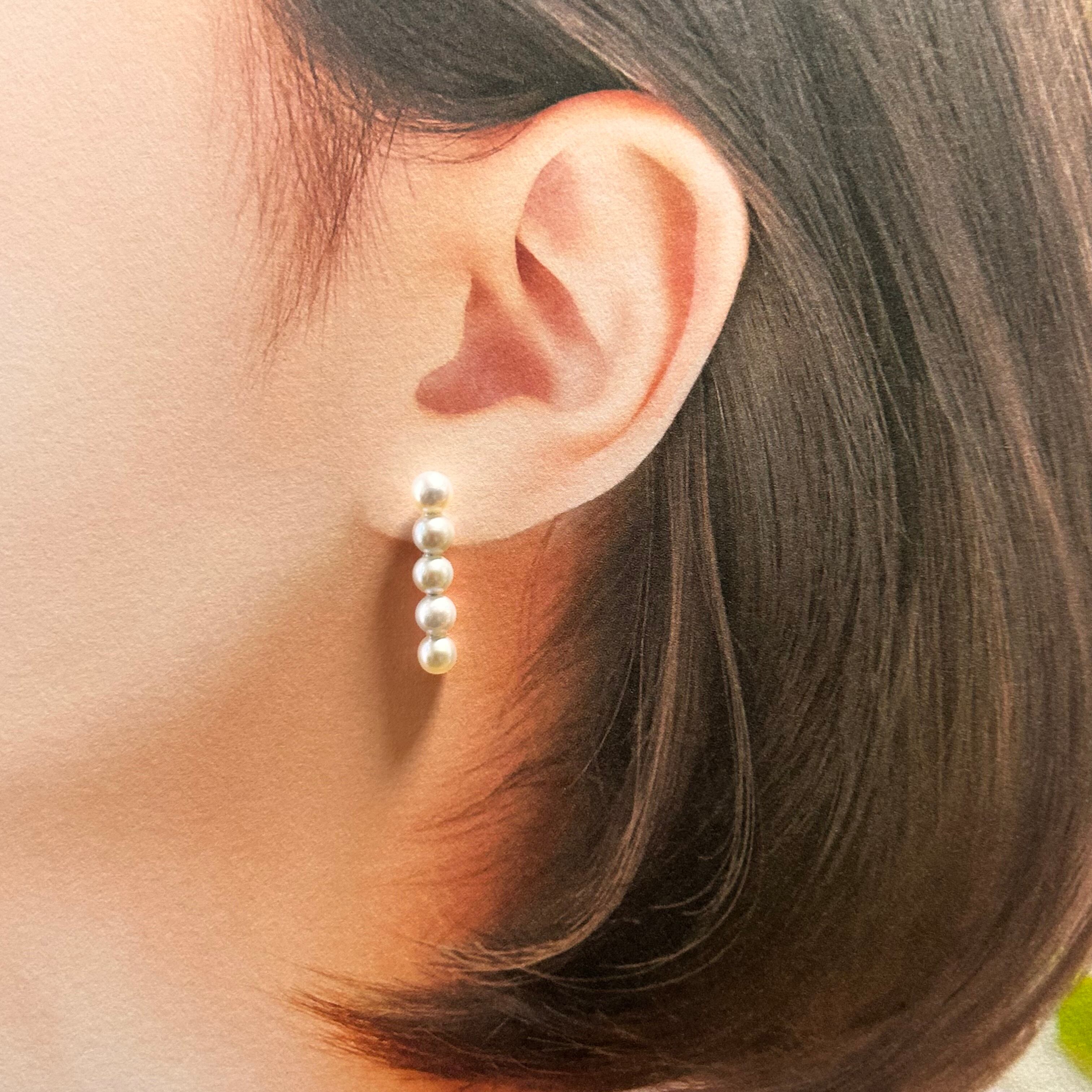 5連パールピアス | calm.mie