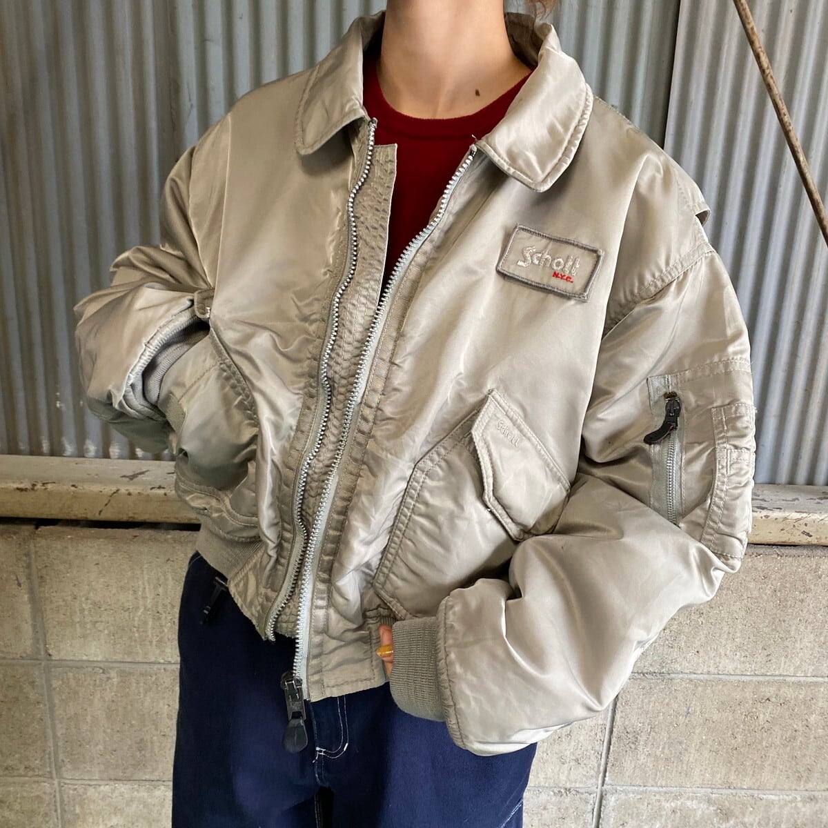 Schott ショット CWU-R ミリタリー フライトジャケット メンズL 古着 