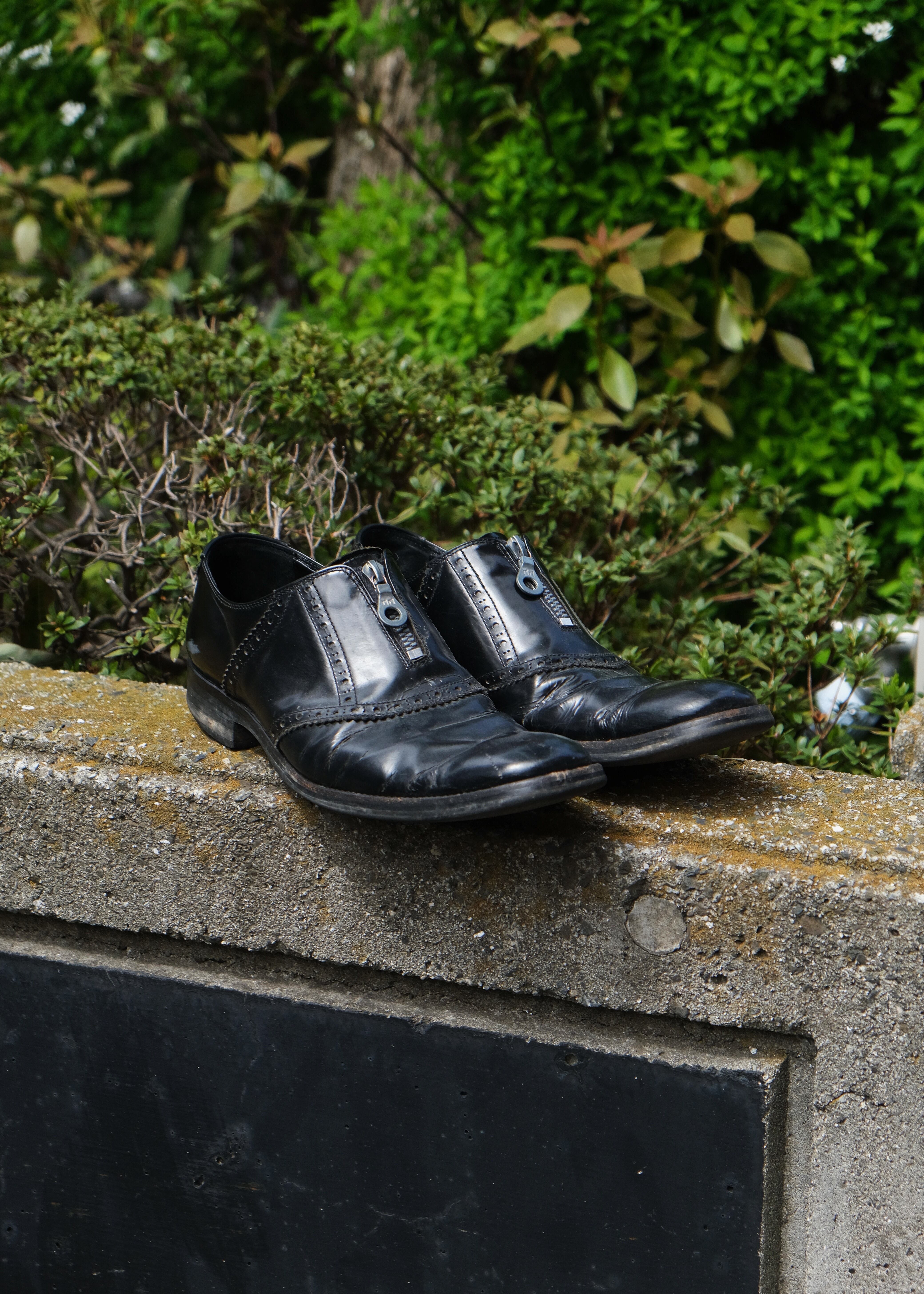 Yohji Yamamoto pour homme front zip leather shoes | CETTEN