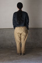 乘鞍印　綿麻平織モンペズボン　（ベージュ）