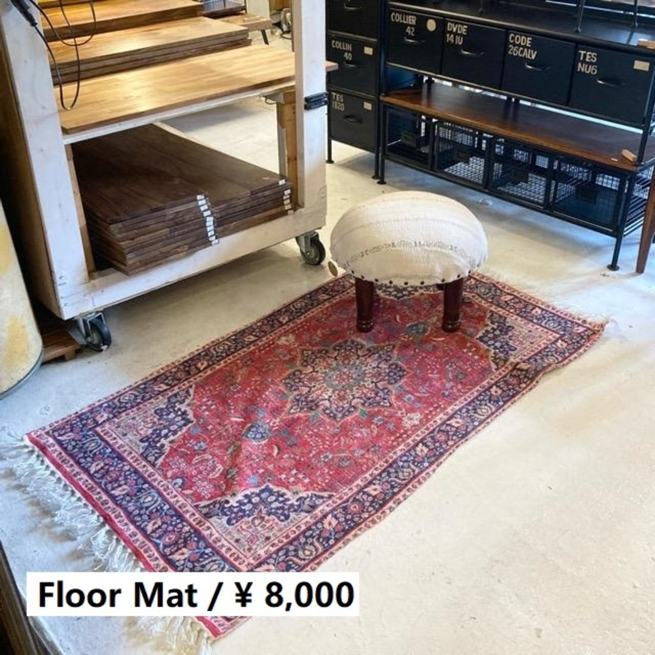 TOPANGA Homefurnishing　ペルシャプリントフロアラグマット　テヘラン　80×140cm　フロアマット　ペルシャ絨毯　ポリエステル　二人掛けソファ　ベッドサイド