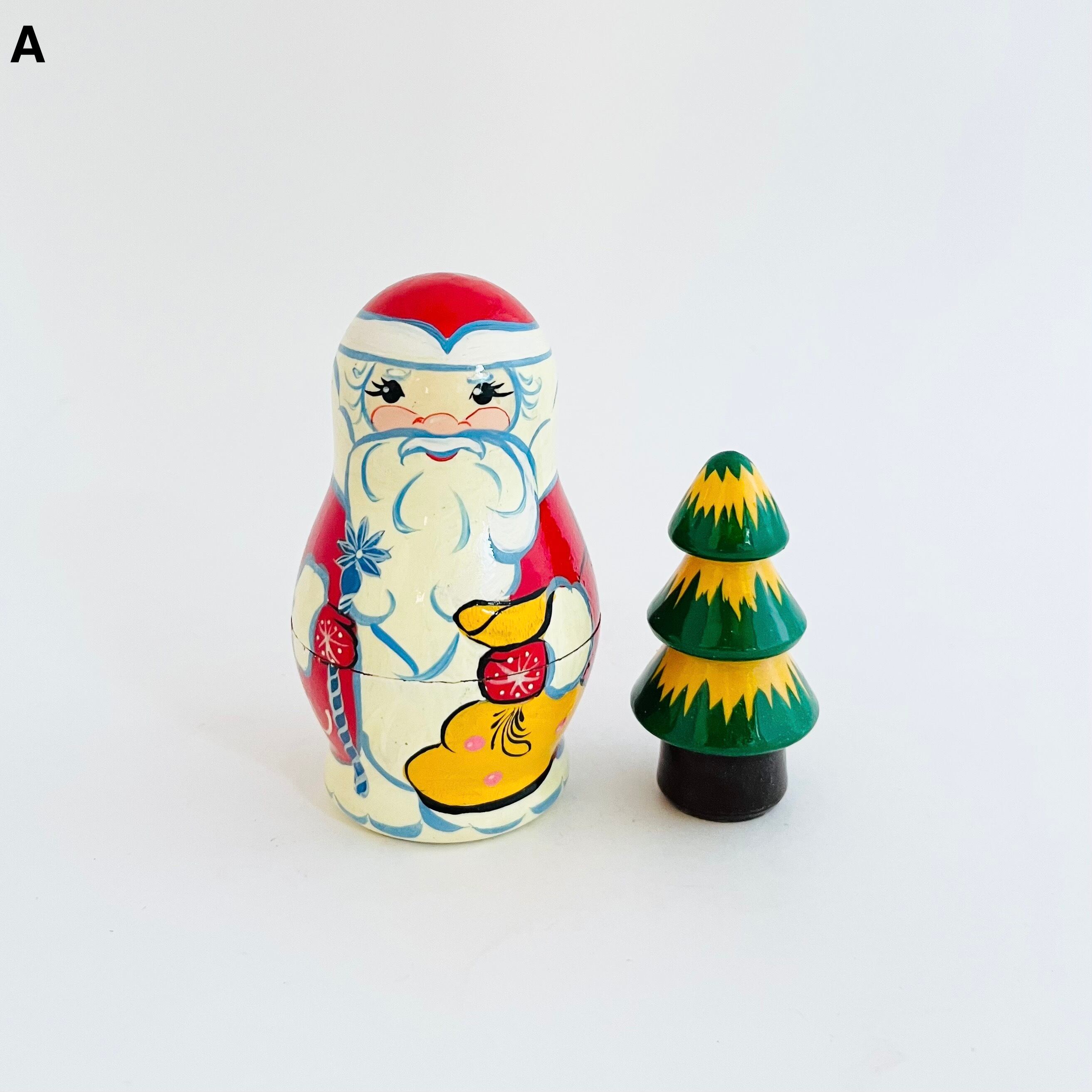 サンタとツリーのマトリョーシカ（ノーリンスク産）