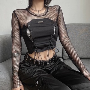【予約】bust lace-up net tops