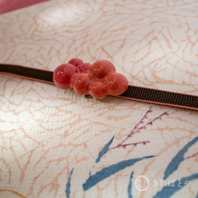 福禄寿の小花の帯留め