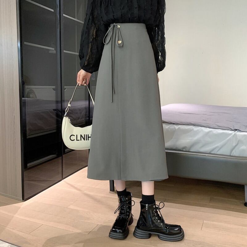 ハイウェストウェストスタイルスカート オータムAライン 秋物 萌量不足9806470943
