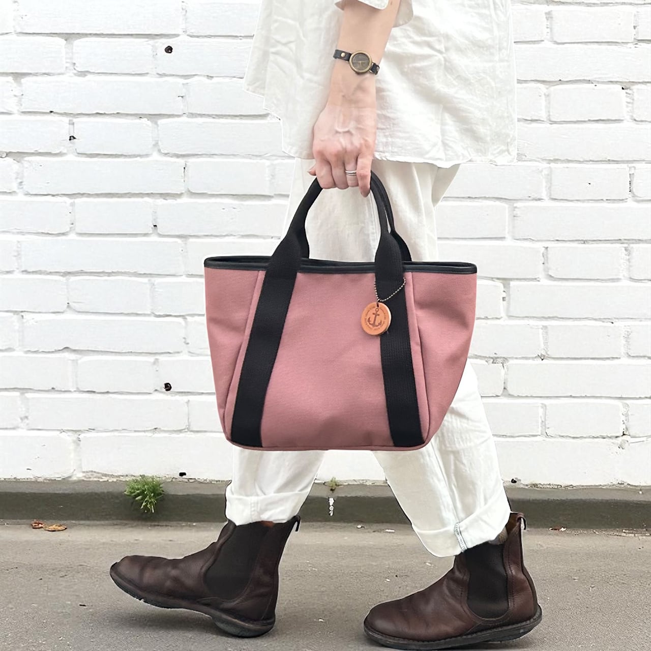 <SALE 30%OFF> いつものトート:アズキ×クロ×Pクロ(国産帆布トートバッグ)