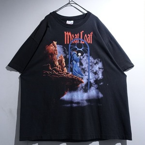 90s "Meat Loaf" Black Tour Print Design Band T-Shirt
