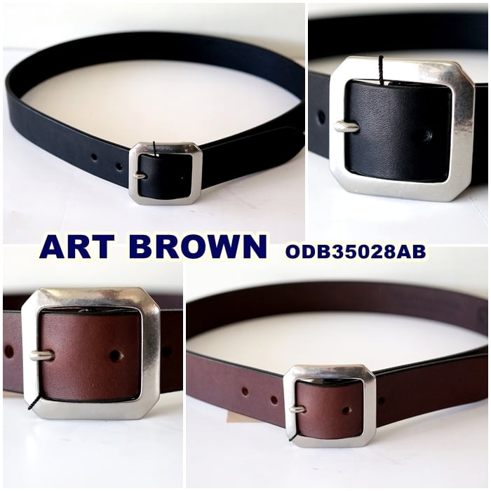 ARTBROWN(アートブラウン)メンズ レザーベルト ODB35028AB 本革 35mm幅