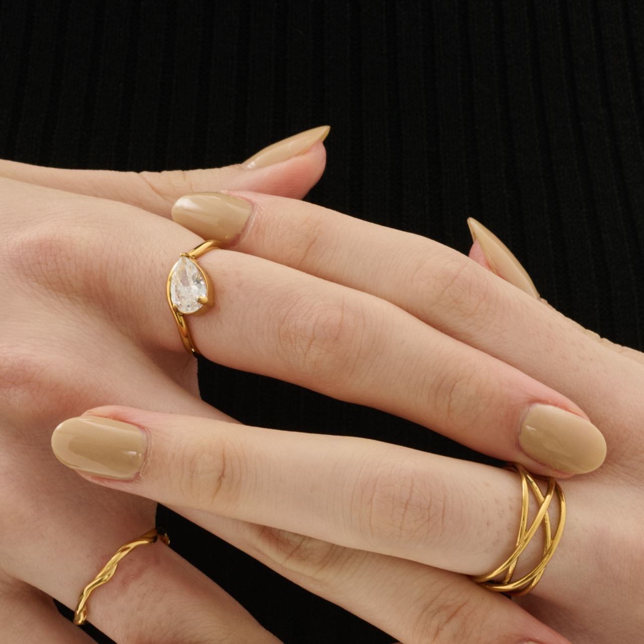 1/16(金)21時新作発売*【選べる3タイプ】stainless cubic ring