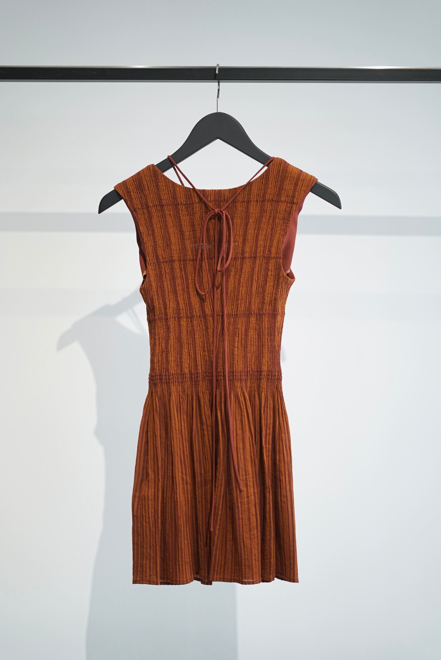 Mame Kurogouchi / Stripe Shirring Jacquard Sleeveless Top