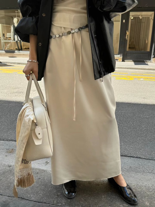 (OUNCE) park  leather  jacket