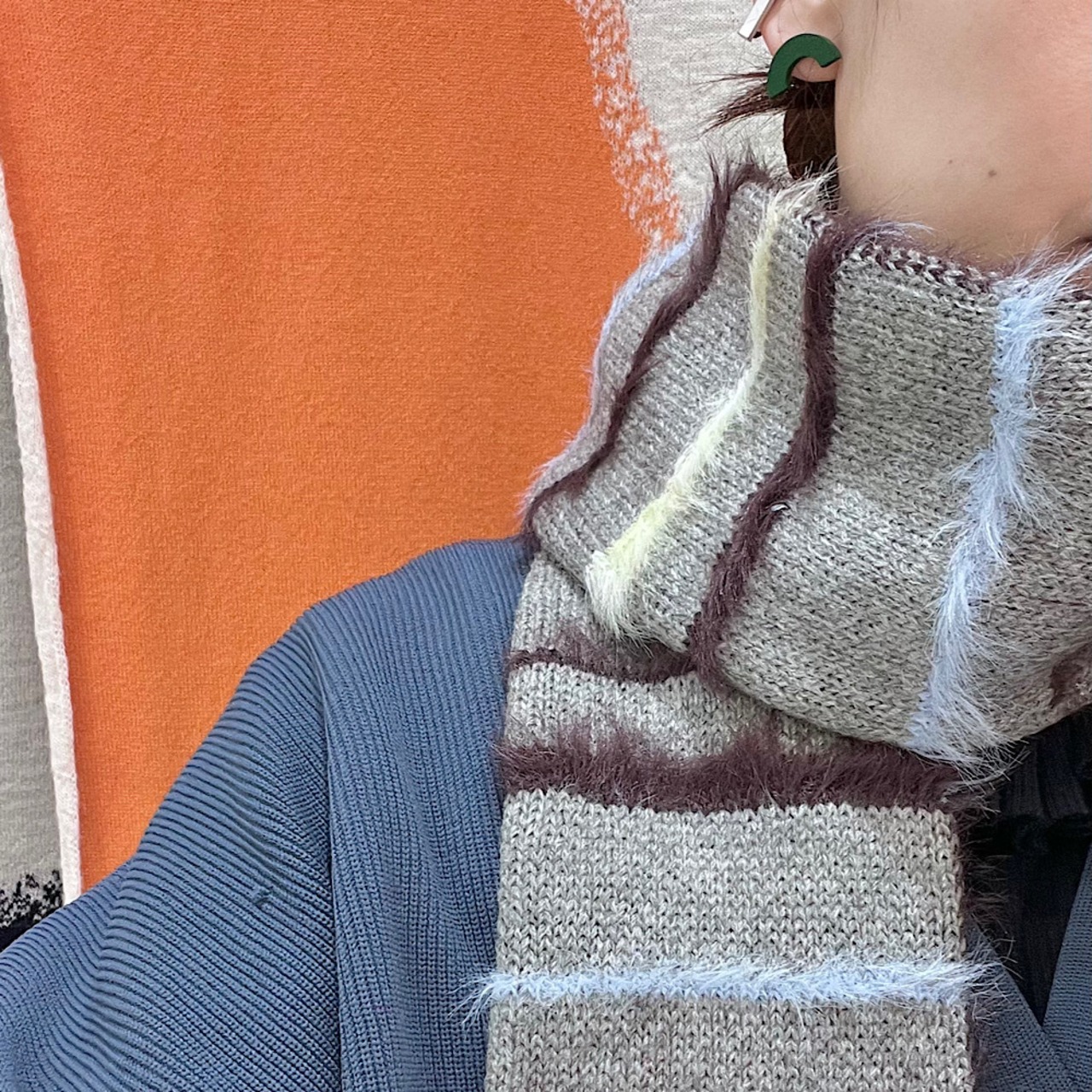 PAMM / フレットボーダーニットマフラー