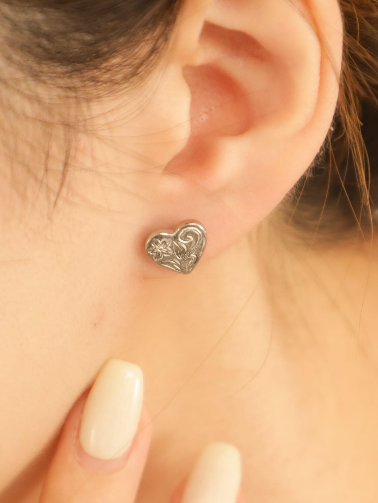 316L hawaiian heart pierce（ 片耳用 ）#p08 | rani