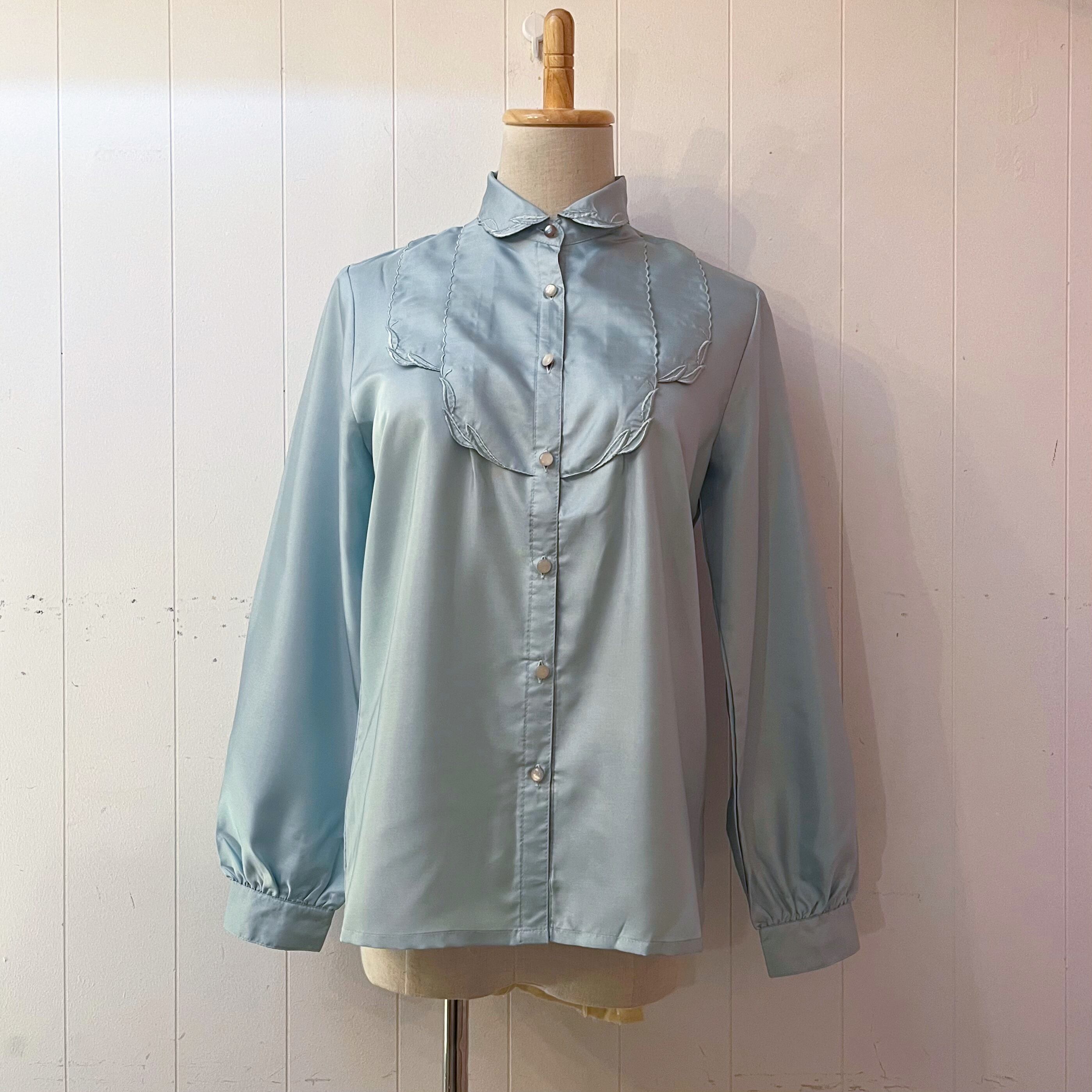 mint green embroidery blouse