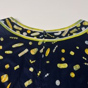 LEONARD FASHION レオナールファッション 総柄 コットン 半袖ワンピース M/ネイビー